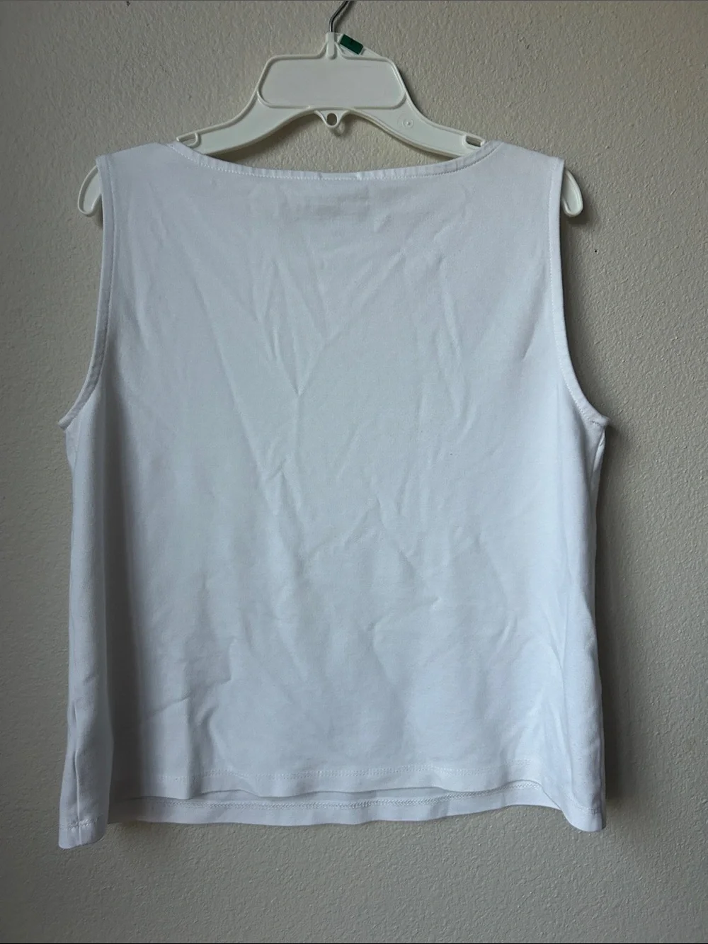 Tahari White Cotton Crewneck Tank - Picture 3 of 3